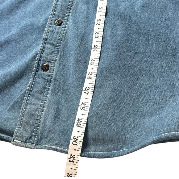 Levis Chore Jacket Flannel Lined Blue Denim Shacket Barn Coat M Workwear Grunge - Picture 11 of 16